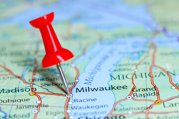 Milwaukee, Wisconsin pin on map