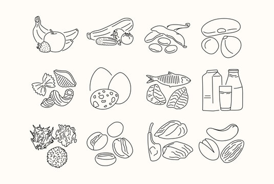 Hand drawn cartoon unprocessed food color element.