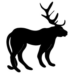 Surreal silhouette of a panther with antlers, surrealism