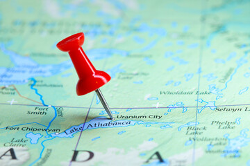 Uranium City, Canada pin on map