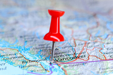 Vancouver, Canada pin on map