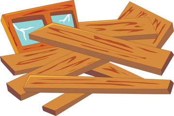 Wood isolated on white background