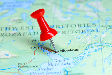 Yellowknife, Canada pin on map