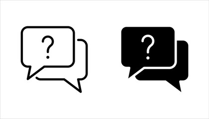 Question mark in a speech bubble icon set, vector illustration on white background - obrazy, fototapety, plakaty