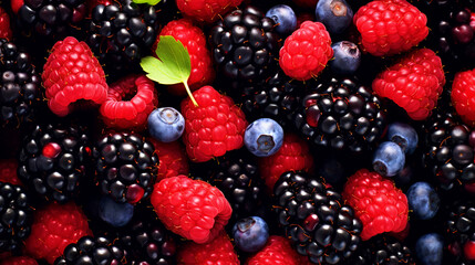Variety of berries wallpaper - ai generative
