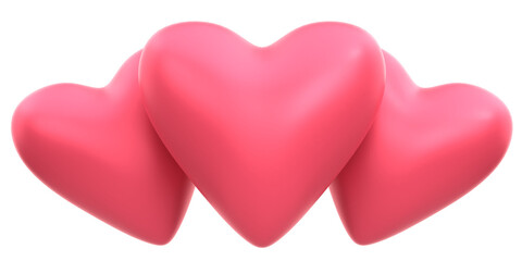 Fototapeta premium pink three hearts