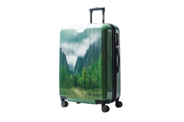 Travel Luggage Bag Ready for Adventure , transparent background, png 