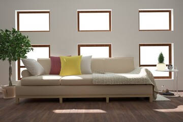 Modern interior design. 3D illustration