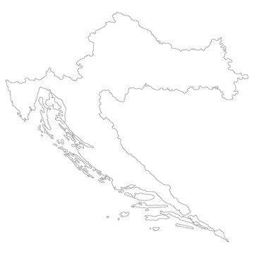 recommend clip art: Croatia map. Map of Croatia in white color