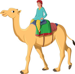 Men Riding on Camel Vector