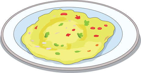 Omelette isolated on white background