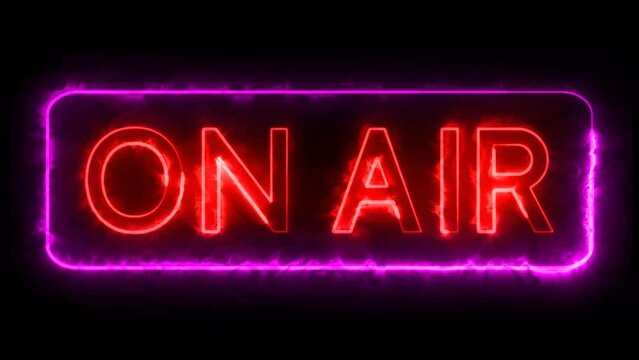 On Air animation text effect looping video with neon light chroma key
