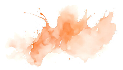 Watercolor peach fuzz color hand paint texture, isolated transparent background, watercolor brush. Generative ai