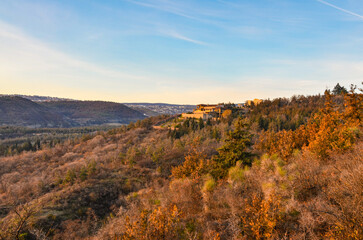 Okrokana and Mount Mtatsminda steep slopes at sunrise (Tbilisi, Georgia) 
