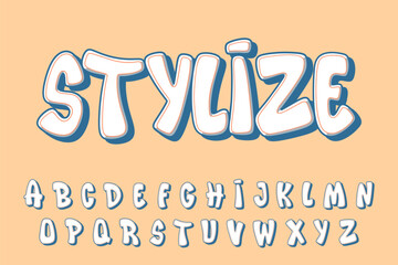 Alphabet Simple Modern Graffiti Font Type Cartoon Vector
