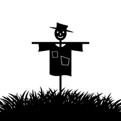 Smiling scarecrow. Vector icon on white background. - 702855112