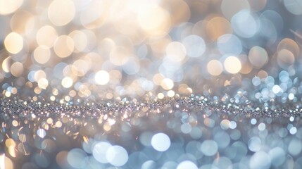 Celestial Sparkle: Delicate De-Focused Silver and White Glitter Background