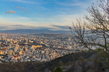Tbilisi at sunrise panoramic view from Mtatsminda Mountain © ssmalomuzh