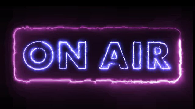 On Air looping animation text effect with neon light style chroma key