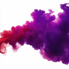 Fototapeta na wymiar Red and Purple smoke cloud on a white background