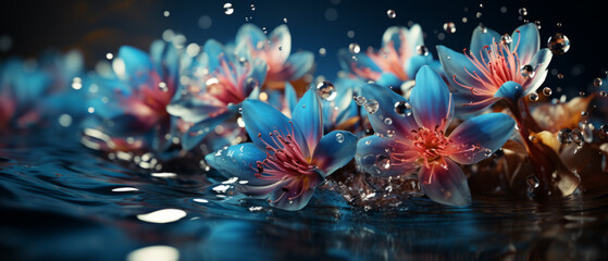 Obraz na płótnie Canvas Enchanting water lilies in bloom.