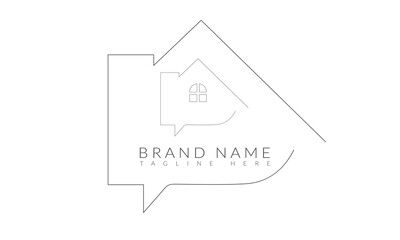 Minimalist simple home real estate logo and house icon In Vector