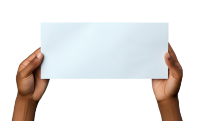 hand holding blank paper png. hands holding blank card png. hands holding piece of paper for mockup use 
