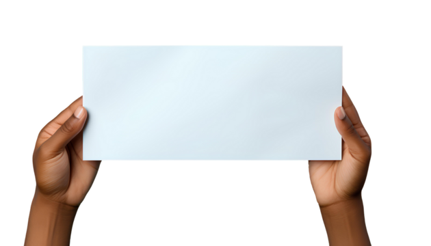 hand holding blank paper png. hands holding blank card png. hands holding piece of paper for mockup use 