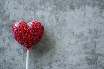 Heart-Shaped Candy on Stick for Valentine's Day

