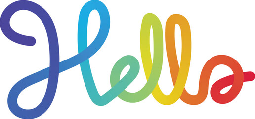 gradient color hello, Hello. Lettering for banner, poster and sticker concept with text Hello. Bright vector Hello on white background. Calligraphic simple logo for banner, poster, web