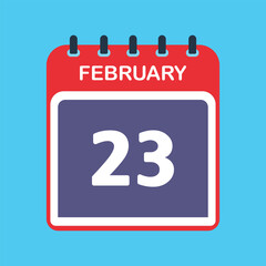 Fototapeta premium 23th February calendar icon. Calendar template for the days of February. vector illustrator.