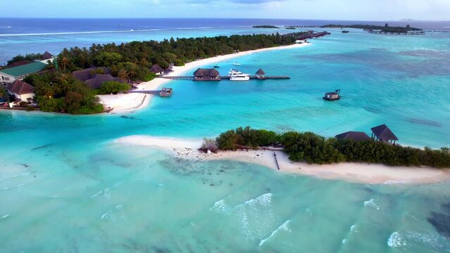 Kudaa Huraa Island - Maldives - Aerial shot over the beautiful holiday island