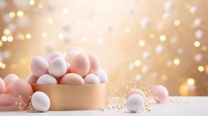 A studio background for product package mockup and food with blank label, Easter festival, Christmas, Light Effect background