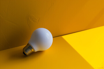 an idea light bulb on a yellow background