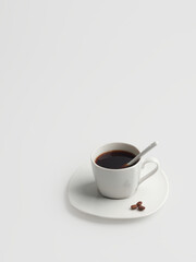 white coffee cup on a white background