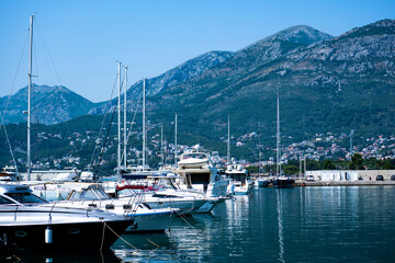 Fototapeta na wymiar Yachts port in Montenegro