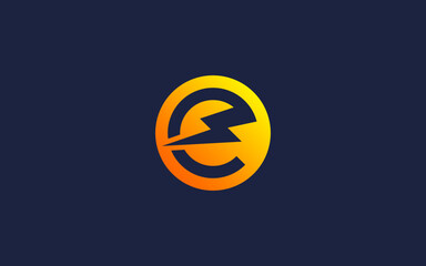 letter e with electricity logo icon design vector design template inspiration