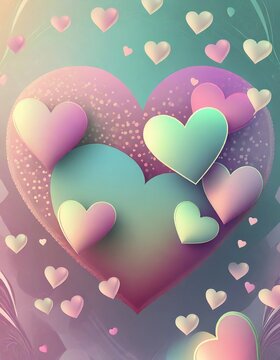 Valentine background with hearts