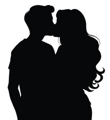 Couple kissing clipart  , Shadow clipart