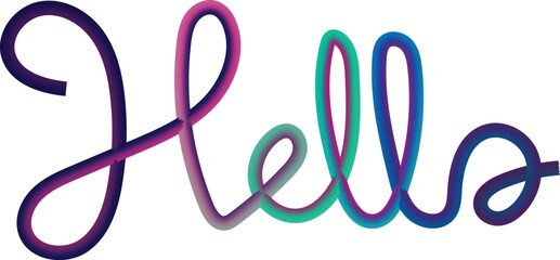 gradient color hello, Hello. Lettering for banner, poster and sticker concept with text Hello. Bright vector Hello on white background. Calligraphic simple logo for banner, poster, web