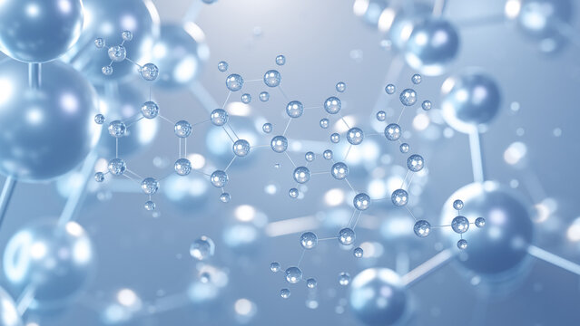 mitragynine molecular structure 3d, flat model, indole-based alkaloid, structural chemical formula view from a microscope