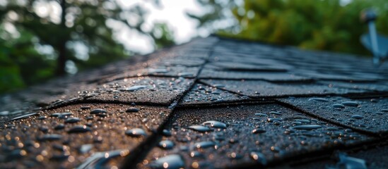 Hail damage on a shingle roof circled during a home inspection. - obrazy, fototapety, plakaty