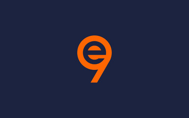 letter e with nine logo icon design vector design template inspiration - obrazy, fototapety, plakaty