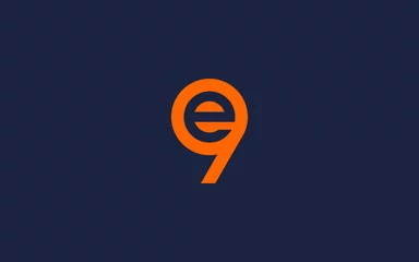 Tuinposter letter e with nine logo icon design vector design template inspiration © Dar Wan 