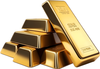 Shiny gold bars on white background represent wealth and investment in finance and banking, symbolizing success and luxury