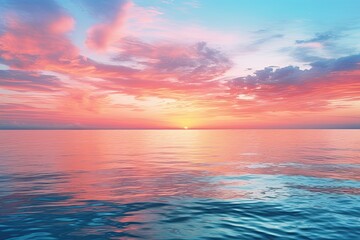 Fototapeta na wymiar Beautiful seascape. Sunrise over the sea. 3d render, AI Generated