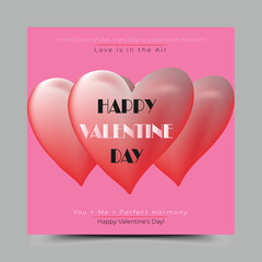 Happy Valentine's day social media banner template