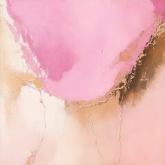 Fototapeta premium Abstract rough Pink and gold brushstroke texture