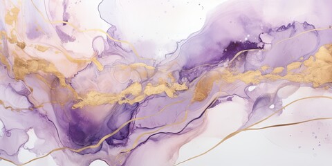 Elegant gold and purple on white marble texture, exuding luxury and sophistication, ideal for...