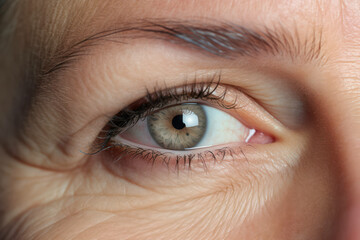 Fototapeta premium Look woman skin macro person eye eyeball closeup face vision eyebrow eyelash human iris
